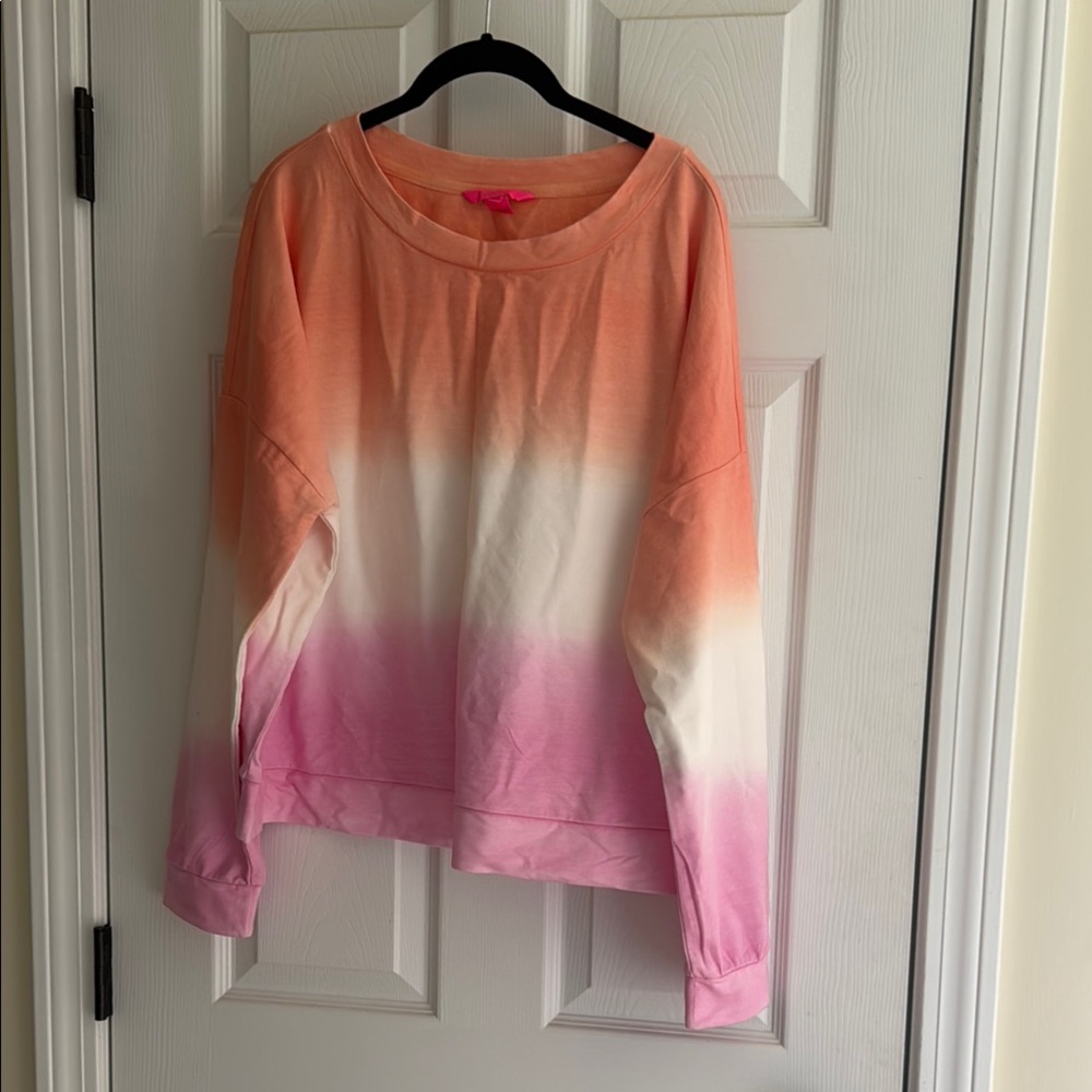 NWOT Lilly Pulitzer Ombre Sweatshirt in Orange and Pink
